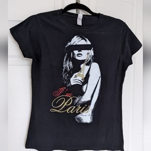 Black short sleeve Paris top